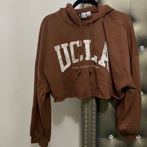 Brown UCLA crop top sweater
